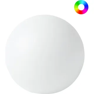 BELIANI LED Kugelleuchte Weiß Kunststoff ø 26 cm RGB IP67 mit Erdspieß Fernbedienung Stecker für Strom Modern Lichtkugel Garten Outdoor Außenbereich - Weiß