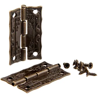 Mgoodoo 2 Stück Antike Prägung Haspel Riegel Schloss für Möbel Schrank Holz Schmuckkästchen