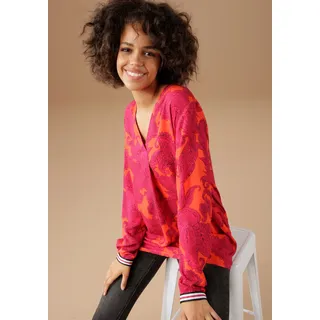 Aniston CASUAL Schlupfbluse mit farbenfrohem, großflächigem Ornament-Druck, bunt