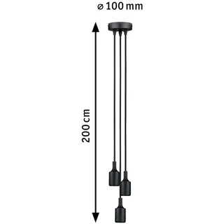Paulmann Neordic Ketil 3-flg. 10 cm rund schwarz