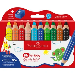 Faber-Castell Buntstifte Grippy 10er Set mit Spitzer