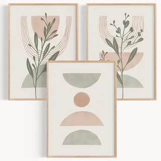 OHBIMBA 3er-Set Wanddekoration, Poster, Dekoration, Schlafzimmer, Haus, Cousine – Wandposter, Deko, Bilder, Boho, Wohnzimmer