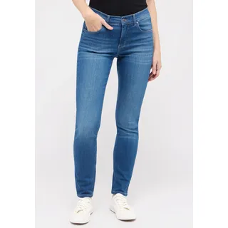 Straight-Jeans ANGELS "CICI", Damen, Gr. 38, Länge 32, blau (mid blau used), Denim/Jeans, Obermaterial: 92% Baumwolle, 6% Polyester, 2% Elasthan, slim fit, Jeans Straight-Jeans, Straight-Schnitt, Slim fit Passform, aus Baumwollmischung