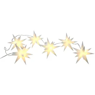 Spetebo 3D Stern Lichterkette mit 6 LED - 150 cm - Garten Weihnachten Deko Beleuchtung für Außen