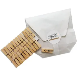 24 kleine Mini-Wäscheklammern für Adventskalender, 35mm, robust aus Holz, Miniklammern, Miniwäscheklammern zum Basteln, für DIY Deko, Fotos, Fotoleine und selbstgemachte Adventskalender