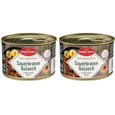 DREISTERN Sauerbraten Gulasch - leckeres Gulasch in der praktischen recycelbaren Konserve, 400 gramm (Packung mit 2)