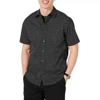 Amazon Essentials Herren Kurzärmeliges Sommerhemd mit Aufdruck, Normale Passform, Small Floral, XL-XXL
