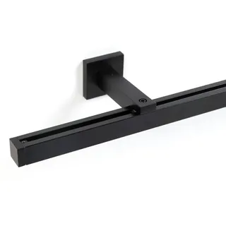 Deco-Raum Gardinenschiene 1-lauf Cube , Schwarz , Metall , 260 cm , Heimtextilien, Vorhänge, Vorhangschienen, Flächenvorhangschienen