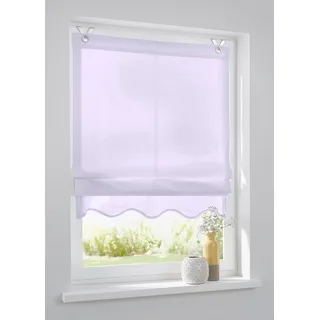 Kutti Raffrollo »Olivia« mit Hakenaufhängung ohne Bohren freihängend blickdicht, Baumwolle, Hakenaufhängung, lila