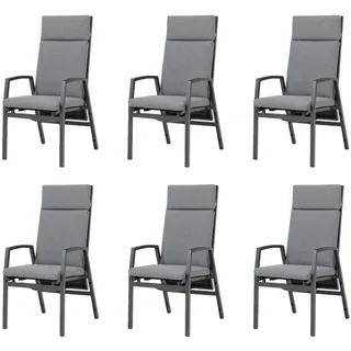 Gardissimo Vigo Gartenstuhl 54 x 54 x 113 cm grau 6 St.