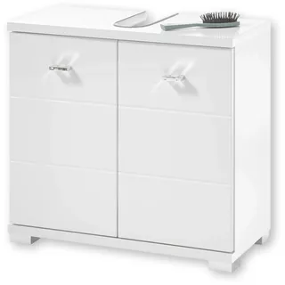 Bega BBK Waschbeckenunterschrank Weiß - Moderner Bad Unterschrank Badezimmerschrank mit viel Stauraum - 60 x 57 x 30 cm (B/H/T)