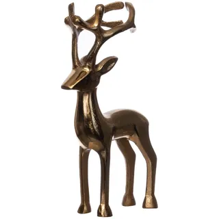 Brandsseller Dekofigur Rentier Weihnachtsdeko Deko Hirsch Aluminium Gold 20 cm hoch