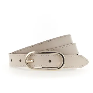 Ledergürtel TAMARIS "Claudia Gold", Damen, Gr. 100, beige (creme), Rindsleder, unifarben, Gürtel Ledergürtel, Schmale Schließe, leicht genarbte Oberfläche, 2 cm breit