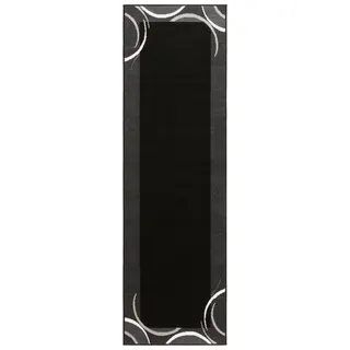 OTTO home Läufer "Noah" rechteckig 7 mm Höhe mit Bordüre, Läufer, Brücke, Kurzflor, verspieltes Design, elegant, anthrazit