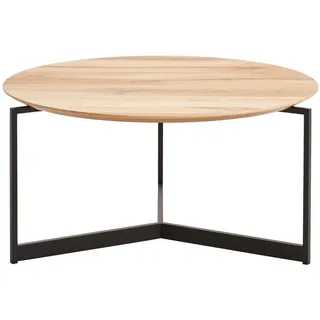 Venjakob Couchtisch , Anthrazit, Eichefarben , Holz, Metall , Eiche , furniert , Flachrohr, rund , 83x42x83 cm , Goldenes M, Made in Germany, Dgm , Holzmöbel, Holztische, Wohnzimmertische Holz, Couchtische Holz