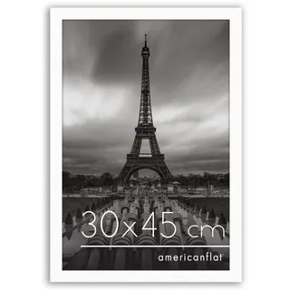 Americanflat 30x45 cm Bilderrahmen aus MDF-Holz mit bruchsicherem Plexi-Scheibe - 45x30 cm Fotorahmen mit integrierter Aufhängung - für vertikale oder horizontale Wandmontage - Weiß