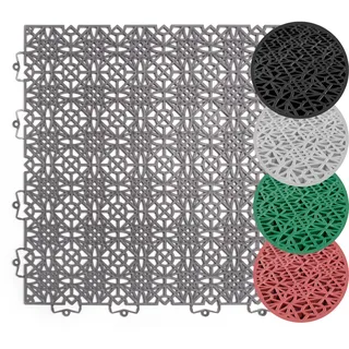 Andiamo Kunststoff-Fliesen »Terrassenfliesen Terra Sol, Made in Swiss« Packung, 35 Stk. tlg. Outdoor Klickfliesen, 38x38 cm, Set mit 1 qm, 2 qm, 5 qm, UV-beständig, grau