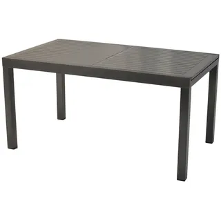 Gardenson Gartentisch , Graphitfarben , Metall , rechteckig , eckig , 90x75x150 cm , ausziehbar , Gartenmöbel, Gartentische, Gartentische ausziehbar