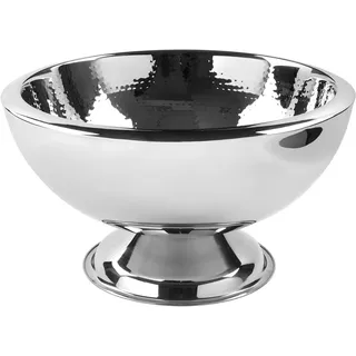 FINK Sektkühler Edelstahl doppelwandig Punchbowl Champagnerkühler groß Ø 43 cm Höhe 25 cm – Sektkühler Schale groß für Champagner Sekt Prosecco Wein – Tischdekoration Hochzeit Hochzeitsdeko