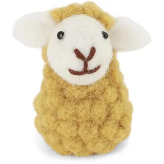 Gry & Sif Osterkranz, Dekokranz zum aufhängen, Filzkranz, Osterdekoration, Handmade, Fairtrade, Frühlingsdekoration, Naturdekoration (Schaf gelb 5,5cm X 3 cm)