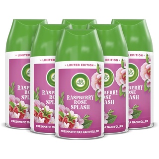 Airwick Air Wick Freshmatic Max Raumspray – Nachfüller für den Air Wick Freshmatic Max – Duft: Raspberry Rose Splash – 6 x 250 ml Nachfüller