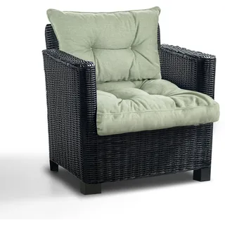 Best Wool Lounge Kissen für Rattan Gartenmöbel Set - Loungekissen für Stuhl - Hochwertiges Polypropylen - Inkl. Sitzkissen 50x50 + Rückenlehne 50x40