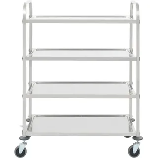 vidaXL 4-Stufiger Servierwagen 107 x 55 x 125 cm Edelstahl - Silber