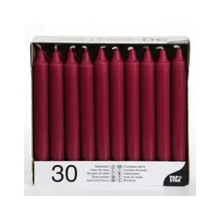 Papstar Tafelkerzen 20 cm bordeaux 30 St.
