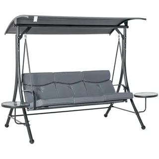 Outsunny Hollywoodschaukel Grau/Schwarz 3-Sitzer