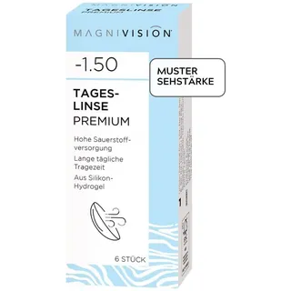 MAGNIVISION Tageslinsen Premium weiche Kontaktlinsen für -5,00 dpt. | 6 Stück | BC 8.6 | DIA 14.2 | mit Silikon-Hydrogel-Material & UV-Filter für lange Tragezeiten | ohne Konservierungsstoffe