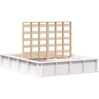 vidaXL Bettrahmen Weiß 140 x 190 cm Massives Kiefernholz - Weiß