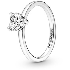 Bild von Timeless Funkelndes Herz Solitär-Ring aus 952 Sterling Silber mit klaren Cubic Zirkonia Steinchen 191165C01-58