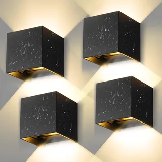 CHENBEN 4 Stücke LED Wandleuchten Innen/Aussen IP65 für Wasserdichte Außenwandleuchten 12W Up and Down Leuchten Aussen 3000K verstellbare Ausenbeleutung für Terrasse, Schlafzimmer