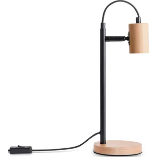 Paco Home Tischleuchte »ACHIM«, Leuchtmittel E27   ohne Leuchtmittel, LED Wohnzimmer Schlafzimmer Modern Zeitlos Deko Holz E27, schwarz