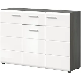 inn.furn Sideboard Rumba 120 x 85 cm Weiß / Grau