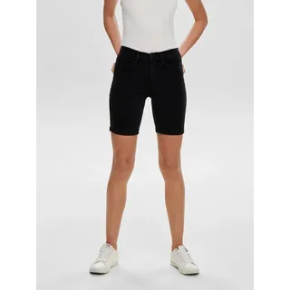 Only Shorts »ONLRAIN – Shorts mit Push-up-Effekt und Umschlagsaum« unifarben, casual, skinny fit, Denim, Eingrifftaschen, schwarz,