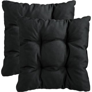 Traumnacht Stuhlkissen Cozy 2er Set, Bequeme Sitzkissen für Gartenstuhl, Küche oder Esszimmer, Indoor u. Outdoor, 38 x 38 x 6 cm, schwarz