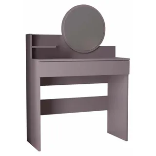 Schminktisch mit Spiegel aus Holz "Harmony Mini Round" - 90 x 40 x 133 cm - Violett