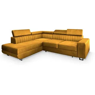 masseno Ecksofa mit Schlaffunktion Nola , gelb , Maße (cm): B: 253 H: 88