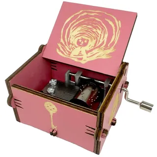 Youtang Coraline Spieluhr Gravierte Holzgeschenke Mini Musikbox Spielen Träumen für Geburtstag/Jahrestag/Valentinstag/Weihnachten (Handkurbel, Rosa)