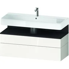 Duravit Qatego Waschtischunterbau, 1 Auszug und 1 Schublade, 1190x470x590mm, Nische Graphit Supermatt, QA4396080, Farbe: Weiß Hochglanz/mit Nischenbeleuchtung