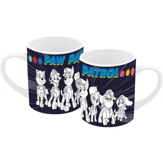 Ausmaltasse Paw Patrol Rescue Heroes 250ml, Kindertasse, Tasse, Keramik, Anmalbar, DIY, Chase, Skye, Marshall, zum Ausmalen
