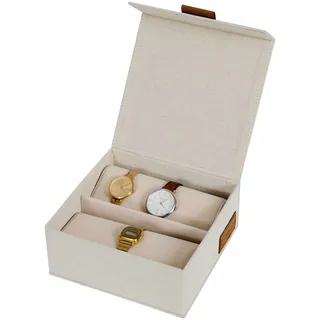 LOVE !T STORE !T Uhrenbox Premium für 6 Uhren Größe 16,5 x 16,5 x 7,0 cm Beige