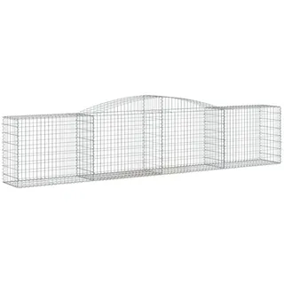 vidaXL Gabione mit Hochbogen 400x50x80/100 cm Verzinktes Eisen - Silber