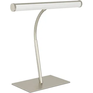 EGLO LED Tischlampe Riccione, Schreibtischlampe mit Flexarm, Tischleuchte Schreibtisch touch dimmbar, Nachttischlampe aus Metall in Silber, warmweiß-kaltweiß