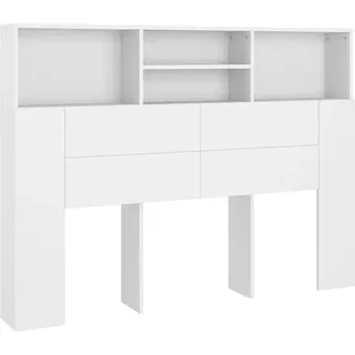 vidaXL Kopfteilschrank Weiß 140 x 19 x 103,5 cm - Weiß