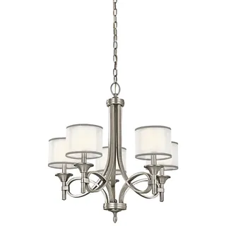 Elstead Lighting Kronleuchter , Silberfarben , Metall, Glas , 75.6 cm , Grüner Punkt, RoHS , höhenverstellbar , Lampen & Leuchten, Innenbeleuchtung, Hängeleuchten, Kronleuchter