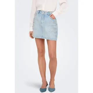 ONLY Jeansrock »ONLSTELLA RHINESTONE SHORT SKIRT DNM AZG« mit Strasssteinen, blau