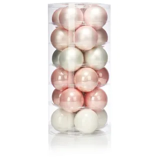 com-four® 24x Weihnachtskugeln, Christbaumkugeln aus echtem Glas für Weihnachten, Baumschmuck für den Christbaum, Ø 6 cm