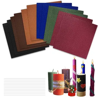 Bienenwachsplatten für Kerzen , Bienenwachs-Kerzenherstellungsset, leuchtende Farben, Bienenwachsblätter zur Kerzenherstellung, Bienenwachskerzen-DIY-Kit für Erwachsene (12 Stück Morandi)